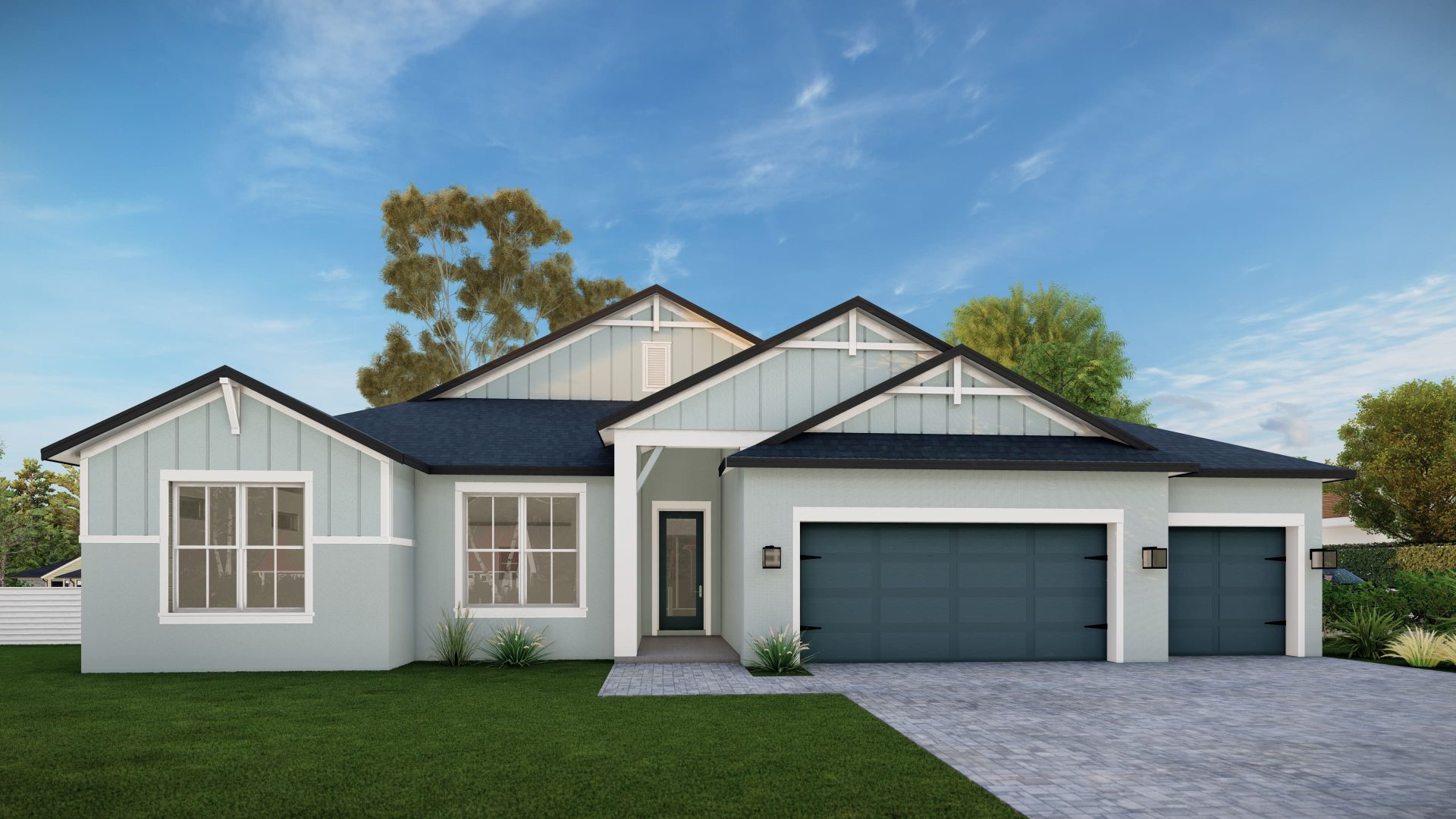 The Emerald Elevation B Floor Plan by Summit Homes Florida
