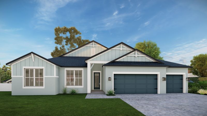The Emerald Elevation B Floor Plan by Summit Homes Florida