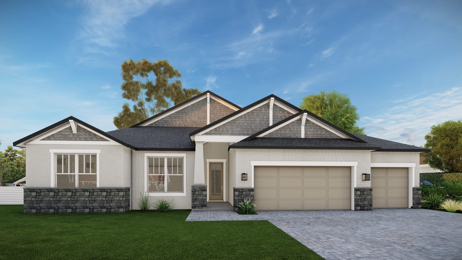 The Emerald Elevation C Floor Plan by Summit Homes Florida