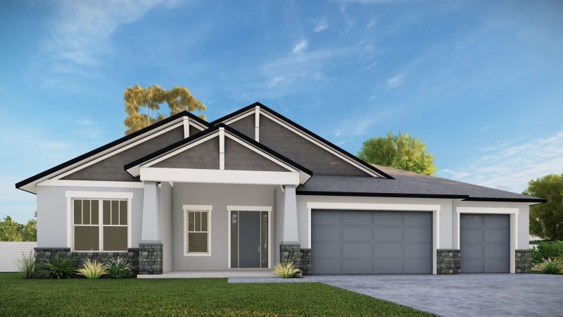 The Latania Elevation C Floorplan by Summit Homes Florida