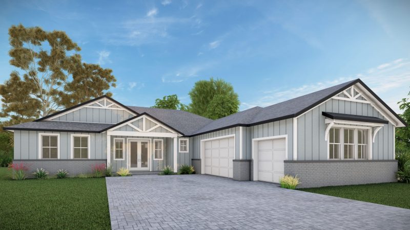 The Montgomery Elevation B Floor Plan by Summit Homes Florida