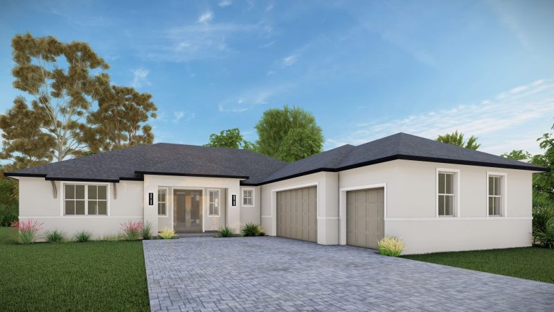 The Montgomery Elevation C Floor Plan by Summit Homes Florida