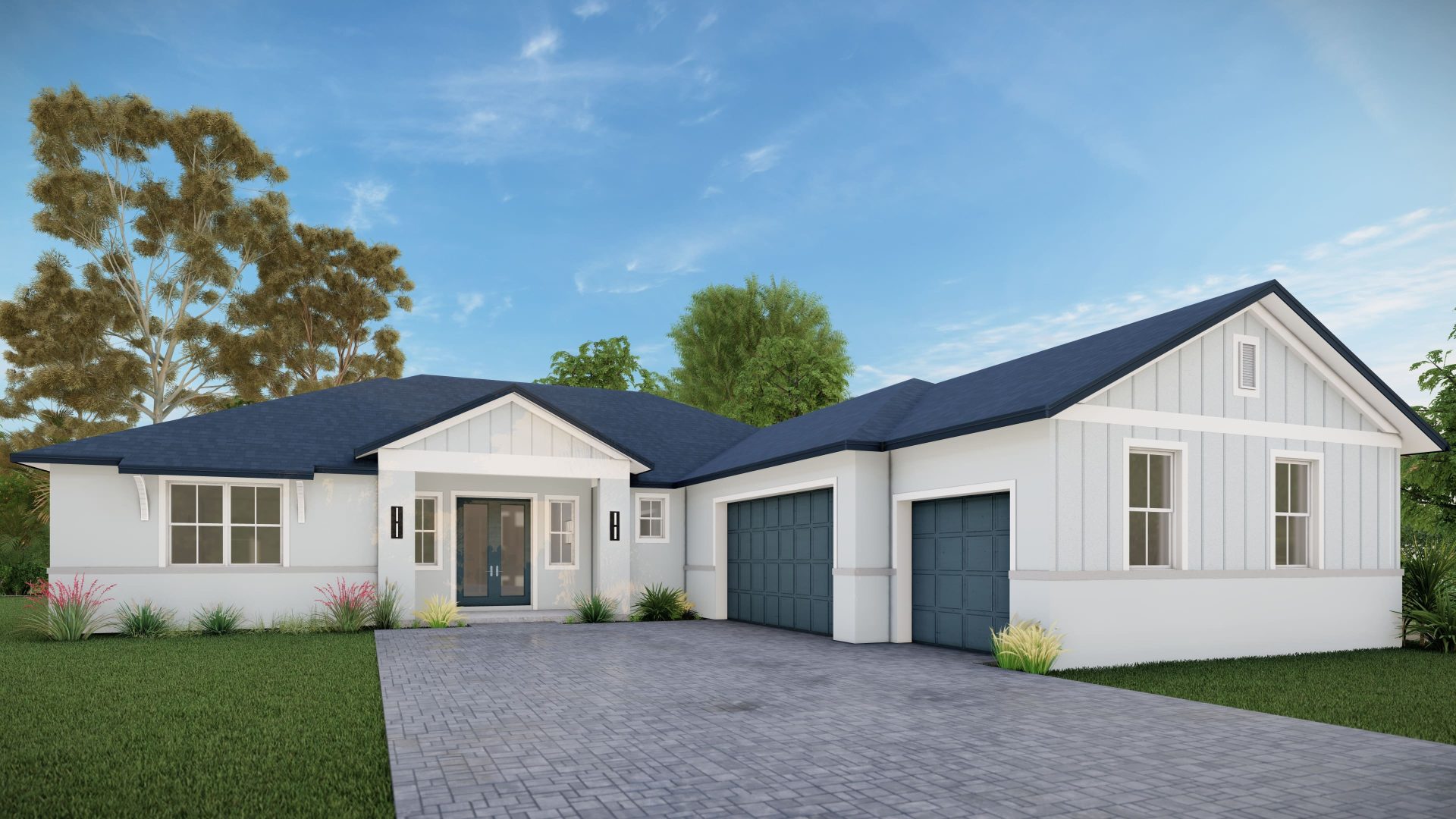 The Montgomery Elevation D Floor Plan by Summit Homes Florida