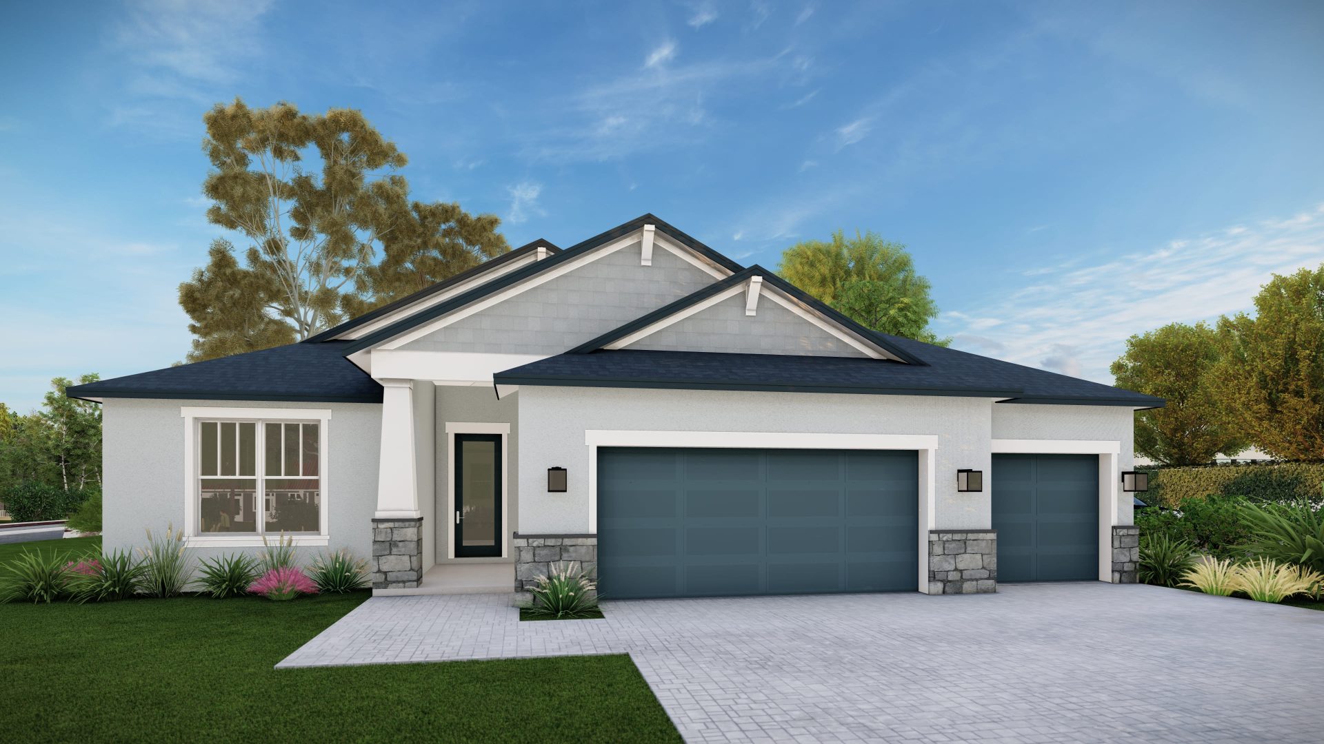 The Sago Elevation C Floor Plan by Summit Homes Florida